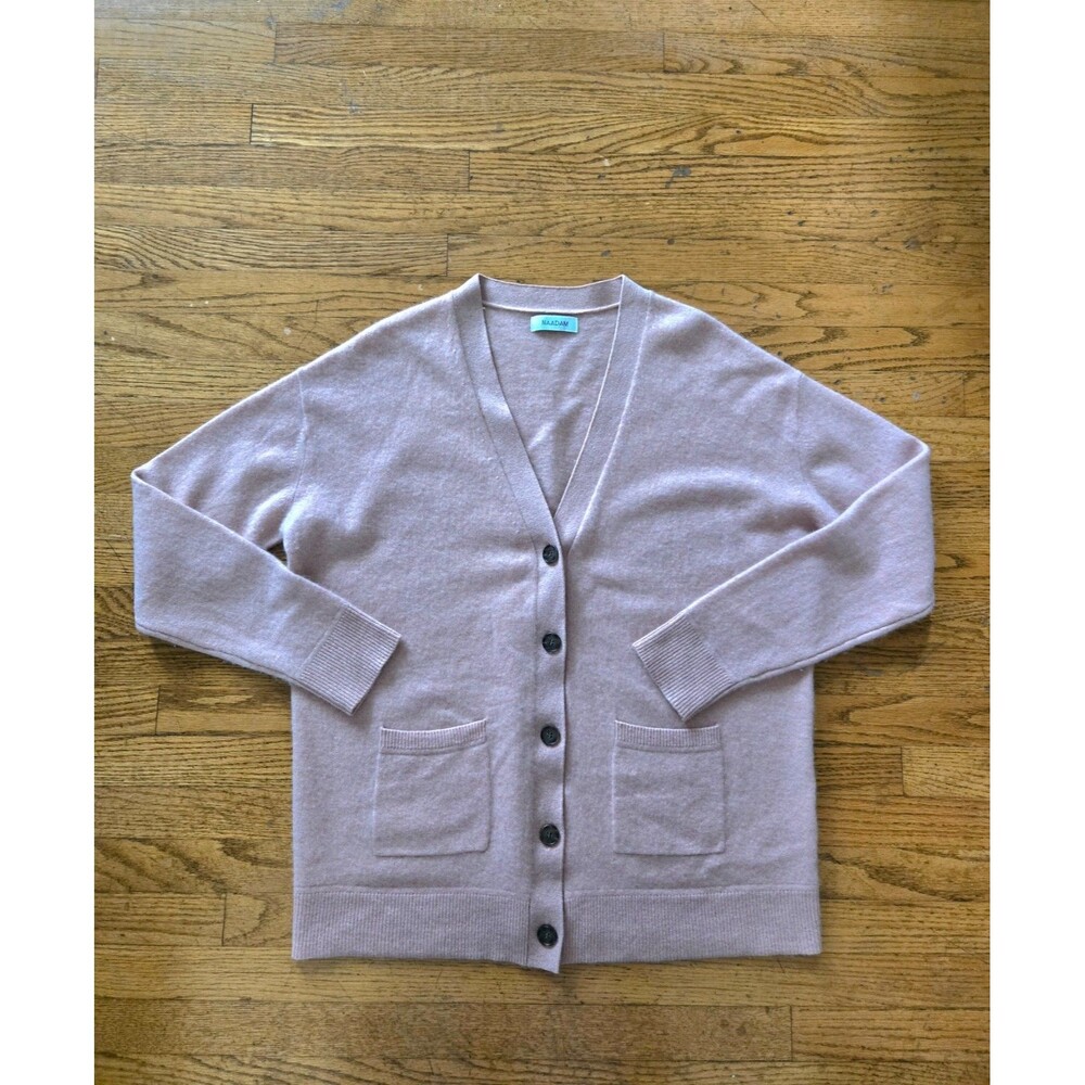 Naadam Womens Pink Cashmere Button Up Cardigan Sweater Size Medium